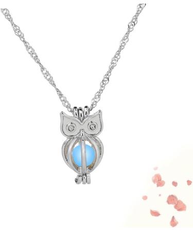 COLLBATH Owl Necklace 1Pc Hollow Owl Pendant Unisex Luminous Glowing in Dark Alloy Necklaces Beads Pendant for Women Female Ladies Hollow Pendant - Buy Online on GoSupps.com
