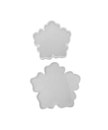 NUOBESTY 2 pcs Shape Coaster Manual Flower Mold DIY Silicone Epoxy Cup Practical Mould Creative Crystal Transparent 37.5X33.5X2CM
