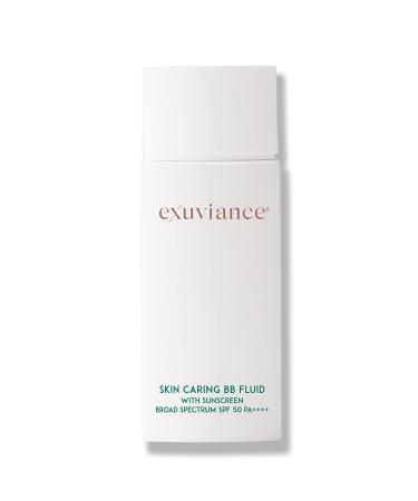 EXUVIANCE Skin Caring BB Fluid with Sunscreen Broad Spectrum SPF 50 PA++++, Tinted Finish, with Vitamin E + Green Tea, For All Skin Types, Fragrance-Free, Oil-Free. Non-acnegenic, Non-comedogenic, 1.7 fl. oz.