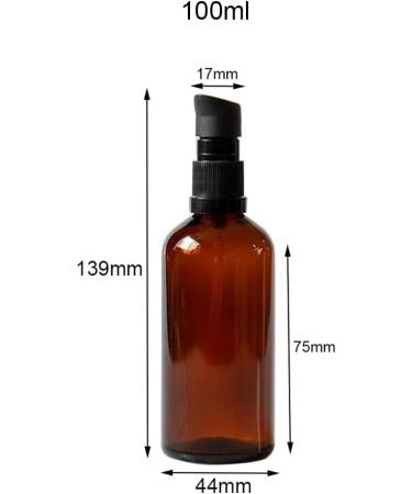 Tupandy 3 x 100ml Amber Glass Lotion Bottles - Refillable Cosmetic Containers with Pump Dispenser for Essential Oils & Skin Care - Travel Size Aromatherapy Bottles - Buy Online on GoSupps.com