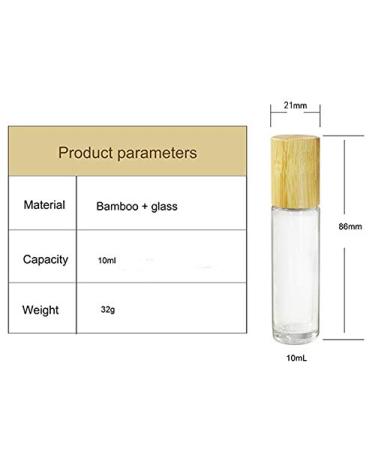 Buy 6 Count 10ml Bamboo Roll-On Bottles for Essential Oils | Clear Glass with Bamboo Lid | Portable Aromatherapy & Perfume Vials - Buy Online on GoSupps.com
