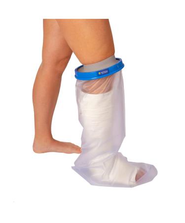 StrideOn Waterproof Std Lower-Leg Cast Cover and Bandage Protector for Shower or Bath. Reusable Lower Leg Ankle & Foot Injury Protection. Top Seal to keep Casts & Bandages DRY