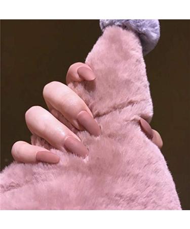 Sethain matt oval false nails tips miniature purely false fingernails medium complete cover 24 pieces press on nail for women and girls