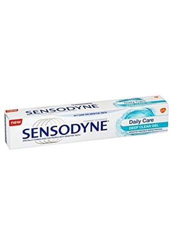 SENSODYNE 6 x Daily Care Toothpaste - Deep Clean Gel - 24/7 care for sensitive teeth - 75 ml