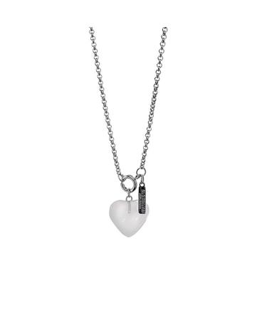 Oralgo's necklace with cardiac fashion fashionable simple titanium steel glaze charm necklace aesthetic jewelry wedding titanium steel glass