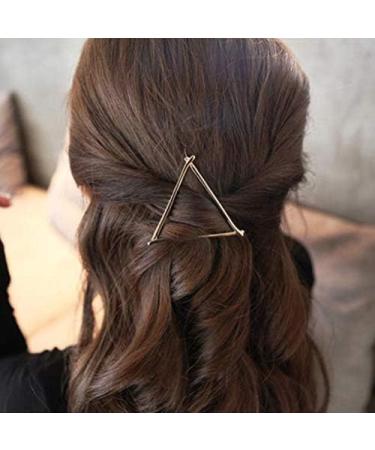 LHKJ Hair Barrette Hollow Circular Double Triangle Loop Clips Metal Hairpin Thick Hair Styling for Girls - Buy Online on GoSupps.com