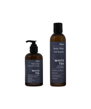 Westin White Tea Aloe Body Wash & Body Lotion Set - Nourishing Amenity Set with Hydrating Body Wash and Replenishing Body Lotion - Exclusive White Tea Aloe Scent - 8-ounce Bottles