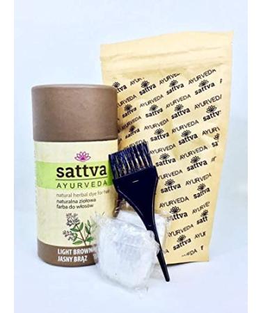 Sattva Ayurveda SATTVA_Natural Herbal Dye for Hair naturalna zio owa farba do w os w Light Brown 150g