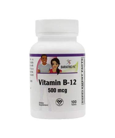 BariatricPal Vitamin B-12 (500mcg) Tablets - Cherry Flavored Tablets (100 Count)