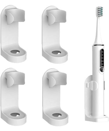 2-Piece Electric Toothbrush Holder Set | Adhesive Organizer for Bathroom | Self-Adhesive White Toothbrush Holders - Buy Online on GoSupps.com