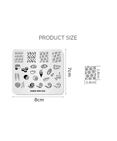 Nail Stamp Plate - Japanese Sushi & Shrimp Design Templates for DIY Nail Art | G00028-030 - Buy Online on GoSupps.com