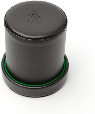 Luck Lab Black Leather Dice Cup with Lid & 6 Matching Pearl Dice - Green Velvet Interior - Ideal for Board Games - Buy Online on GoSupps.com