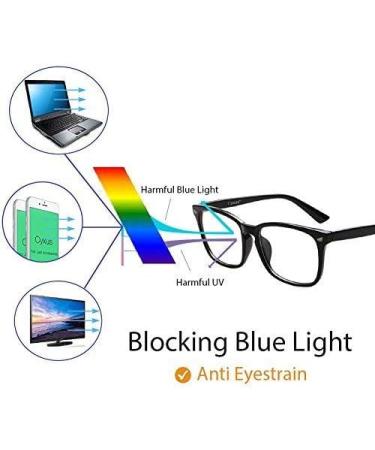 Blue Light Blocking Glasses | Square Anti Glare Filter | Eye Protection Zero Power Reading Glasses for Men & Women - Buy Online on GoSupps.com