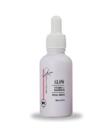 Advanced Anti Aging Vitamin C and Magnesium Super Serum - GLOW with Peptides Amino Acids Vitamins and Anti Oxidants for Bright Smooth Firm and Youthful Skin - 1oz
