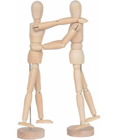 Alikeke 2 Pack 12 Wooden Mannequin Artist Manikin with Stand - Ideal for Drawing & Decor (Men/Women Dad/Mom) - Buy Online on GoSupps.com