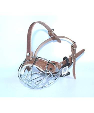 Metal Wire Basket Dog Muzzle for American Bully - B3 Black Leather/Silver - Buy Online on GoSupps.com