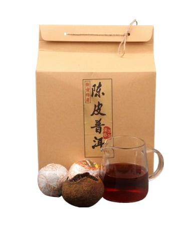 HELLOYOUNG 800g de th Pu'er artisanal original l' corce de mandarine du Yunnan Aliment vert avec une saveur intense de th pur et un arri re-go t sucr Th pu-erh Pu'er Tea
