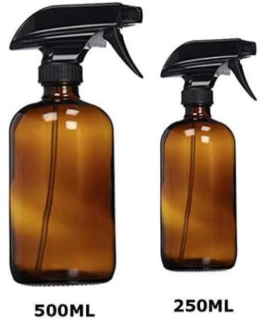 Buy Empty Amber Glass Spray Bottle - 250ml Durable Black Mist Sprayer for Essential Oils - International Shipping Available - Buy Online on GoSupps.com