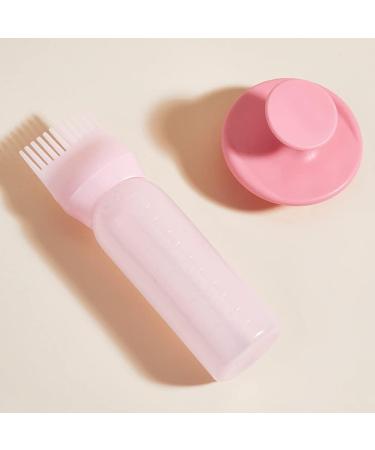 2 pcs Root Comb Applicator Bottle with 2 Scalp Massager Shampoo Brush 6 Ounce Plastic Squeeze Bottle Applicator Brush Home Salon Hair Coloring and Scalp Treatment Tool(Pink) - Buy Online on GoSupps.com