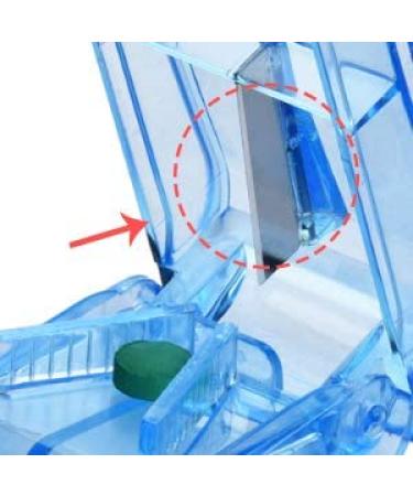 USA Designed Pill Cutter for Small or Large Pills - Crystal Acrylic Pill Box - Blue - Buy Online on GoSupps.com
