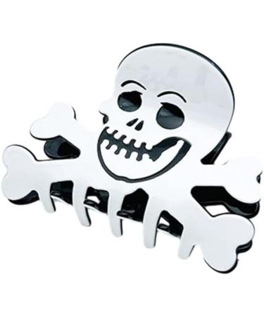 Limtula Internet Celebrity Taking Photo Ponytail Hair Claw with Pumpkin/Skull Shape Hair Catch for Woman Teenagers High Ponytail Black Skull Grab Cli - Buy Online on GoSupps.com