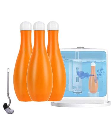 Bowling Blue Bubble Toilet Bowl Cleaner - Bowling Blue Bubble Household Toilet Automatic Blue Bubble Toilet Bottle Toilet Tank Cleaner Automatic Dispenser for Deodorizing & Descaling (3pcs) (3pcs)