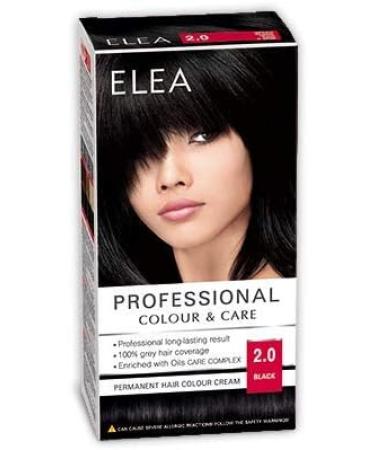 ELEA PROFESSIONAL PERMANENT HAIR COLOR CREAM 2.0 BLACK WITH OIL CARE COMPLEX - Buy Online on GoSupps.com