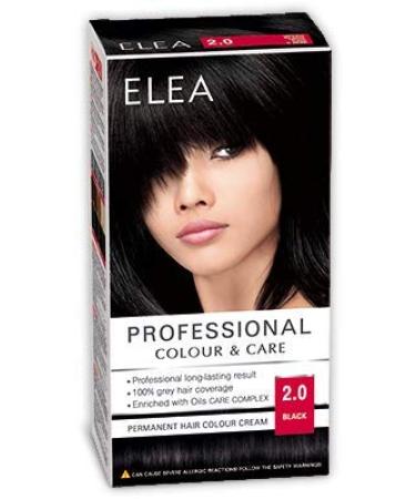 ELEA PROFESSIONAL PERMANENT HAIR COLOR CREAM 2.0 BLACK WITH OIL CARE COMPLEX
