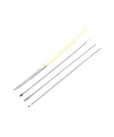 Stainless Steel Ear Suit Set Ear Scoop Simple Earpick Silver Ear Tool Set Ear Suit Ear Spoon