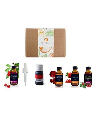 Arome naturel : fraise cerise framboise fraise note fraise des bois colorant naturel rouge + 1 pipette offerte