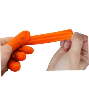 Anti-Slip Latex Finger Protectors - 100pcs Portable Caps for Enhanced Grip & Protection - Orange Color - Buy Online on GoSupps.com