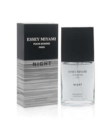 Essey Miyami Night Cologne for Men/Eau de Parfum Natural Spray 3.4 Fl Oz Perfume for Men Suitable for All Skin Type Men Fragrance Daily Used