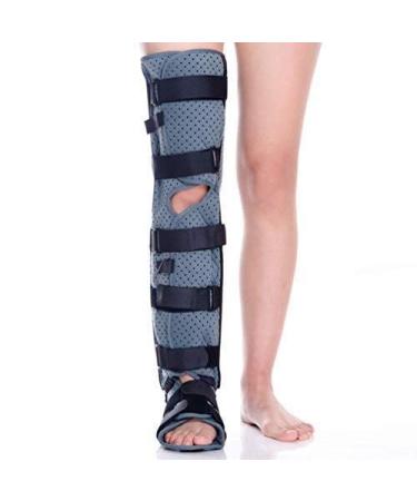 Knee Brace Adjustable Post Knee Immobilizer Full Leg Brace - Breathable and Lightweight Fixation Splint Orthopedic Guard Protector Immobilizer Brace for Injury Bandage After humeral Size Leg Surgery