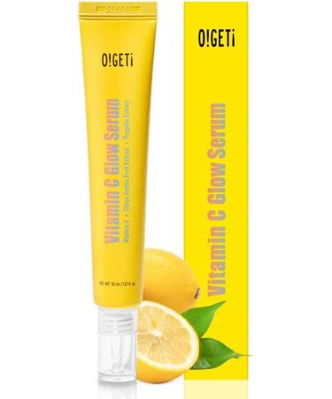 O!GETi Vitamin C Face Glow Serum - Revitaling Hydrating Brightening for Youthful Healthier Looking Skin - 30ml Clear