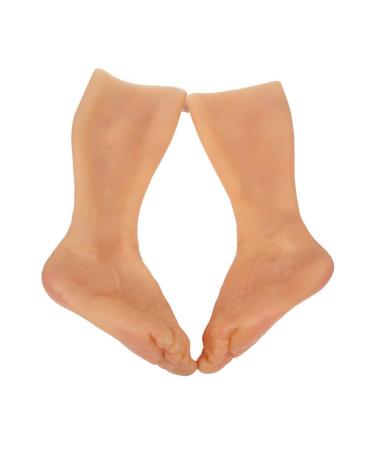 Silicone Prosthesis Foot Sleeve Realistic Artificial Men Silicone Foot Mask Prosthetic Feet Sleeve Protect Leggings Injured Used to Conceal Skin Burn Scars Scars Birthmark Obscuration. (Color2)