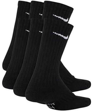 Nike Kids' Everyday Cushion Crew Socks (6 Pairs) - Black/White - Small - Buy Online on GoSupps.com