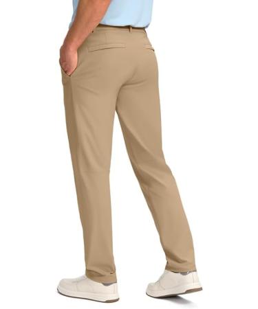 Obla Men's Golf Pants - Slim Fit Stretch Lightweight with 5 Pockets Casual Travel Dress Work Pants for Men 36W x 32L Khaki - Buy Online on GoSupps.com