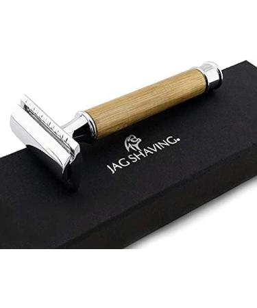 Jag Razor - Sustainable Bamboo Handle Double-Edged Wet Razor for Men & Women | Elegant Case | Eco-Friendly Shaving - Buy Online on GoSupps.com