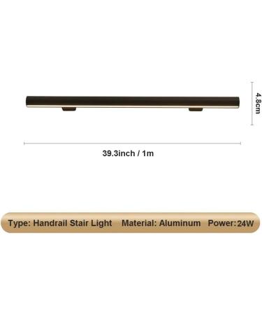 LED Aluminum Handrail - Luminous Cable Railing Complete Kit - Lighting Stair Handrail for Outdoor & Indoor Stairs (Color : Natural#B Size : 39.3"/1m) - Buy Online on GoSupps.com