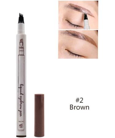 Eyebrow Pen Eyebrow Pencil with 4 Fork Tip ApplicatorSpoolie Brush for Hair-Like Natural Brows Stays on All Day (Brown) - Buy Online on GoSupps.com