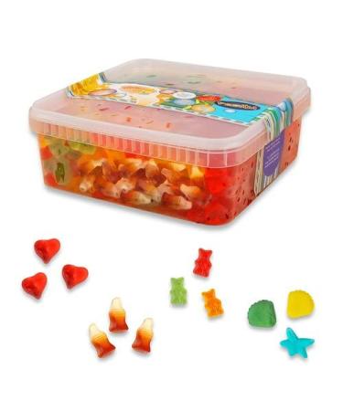 Your Naschbox |Sugar -free fruit gum 4 varieties Mix |1kg Naschbox |XXL Large Packing for Party Candybar & as a gift - cola - fruit 1000g Naschbox
