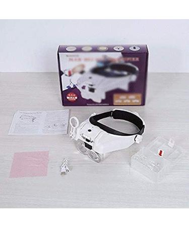 Headband Magnifier with Light Head Mount Magnifier Glasses Light Bracket for Handsfree Reading Jewelry Loupe Watch Repair Sewing Lash Extension Dentist Tailor Needle Work Chaser of Light - Buy Online on GoSupps.com