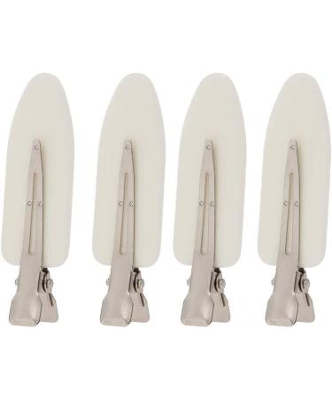 4PCS White No Bend Hair Clips Makeup Hair Clips No Crease Hair Pins Snap Barrettes for Bangs