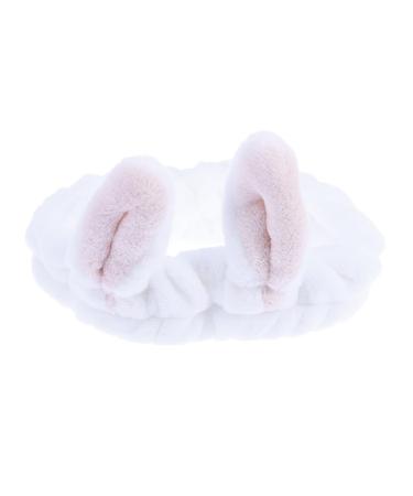 LALAFINA Face Washing Headband with Ears Easter Bunny Makeup Headband Rabbit Ears Hairband Bunny Ear Cosmetic Headband for Washing Face Shower Makeup Beige Spa Headband Bowknot