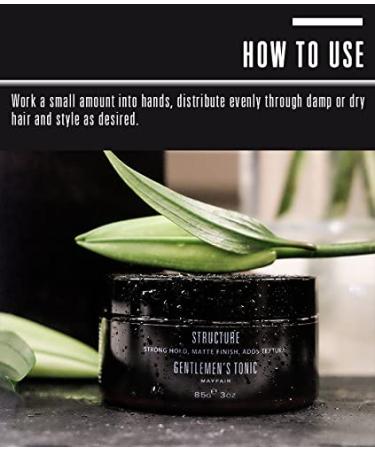 Buy Gentlemen's Tonic Structure - Strong Hold & Texture (85g/3oz) | International Shipping Available - Buy Online on GoSupps.com