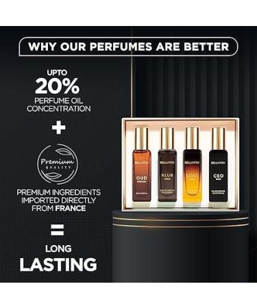 Bella.Vita Luxury Men's Perfume Gift Set 4 x 20 ml Woody Citrusy Long Lasting EDP Fragrance Scent with KLUB OUD CEO G.O.A.T Perfume - Buy Online on GoSupps.com
