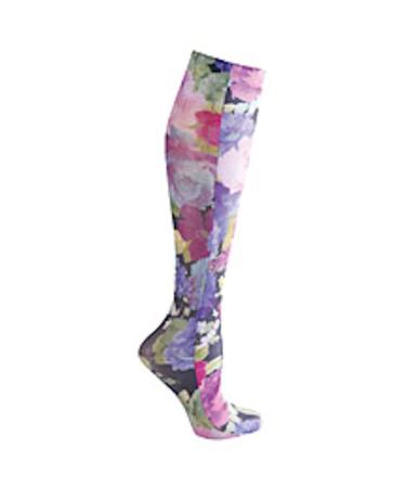 Celeste Stein Women's Mild Compression Knee High Stockings - Purple Floral