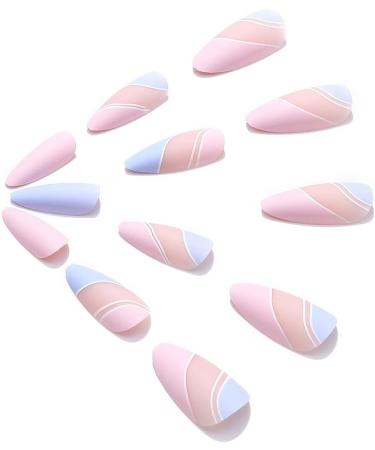 French False Nails Pink Heart Press on Nails Ballerina Acrylic Stick on Nails Almond Fake Nails 24pcs for Women and Girls (Color : Pink Size : C) - Buy Online on GoSupps.com