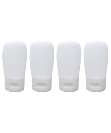 Lurrose 4PCs 30ml travel bottles Spout -proof silicone container Confirmable travel tube Refillable cosmetic container for shampoo conditioner lotion facial body clothing white 30 ml