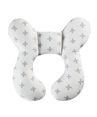 Baby Travel Pillow KAKIBLIN Baby Neck Pillow Baby Head Support for car seat Baby Neck Support Pillow for car seat Pushchair (White Cross) Twig